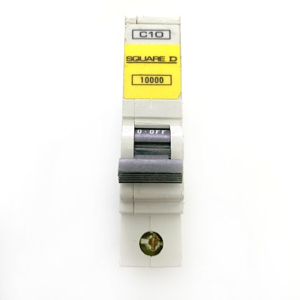 Square D QOE Yellow Band 10000 C10 10A 10 Amp MCB Circuit Breaker Type C